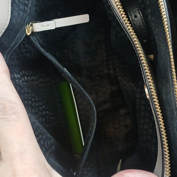 KATE SPADE Timeless Beige and Black Structured Tote Bag LIKE NEW - Picture 6 of 12